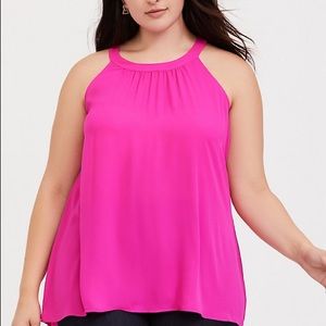 NWT Torrid Neon Pink Georgette Goddess Tank